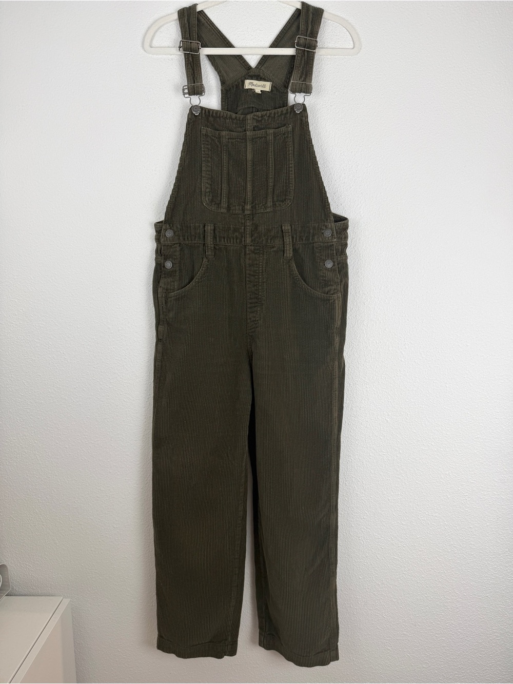 Madewell Corduroy Straight Leg Bib Overalls Medium - Picture 3 of 10